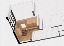 Isometric diagram showcasing the architectural design of IJarchitecture's Amsterdam house extension.